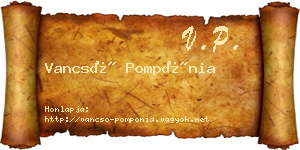 Vancsó Pompónia névjegykártya